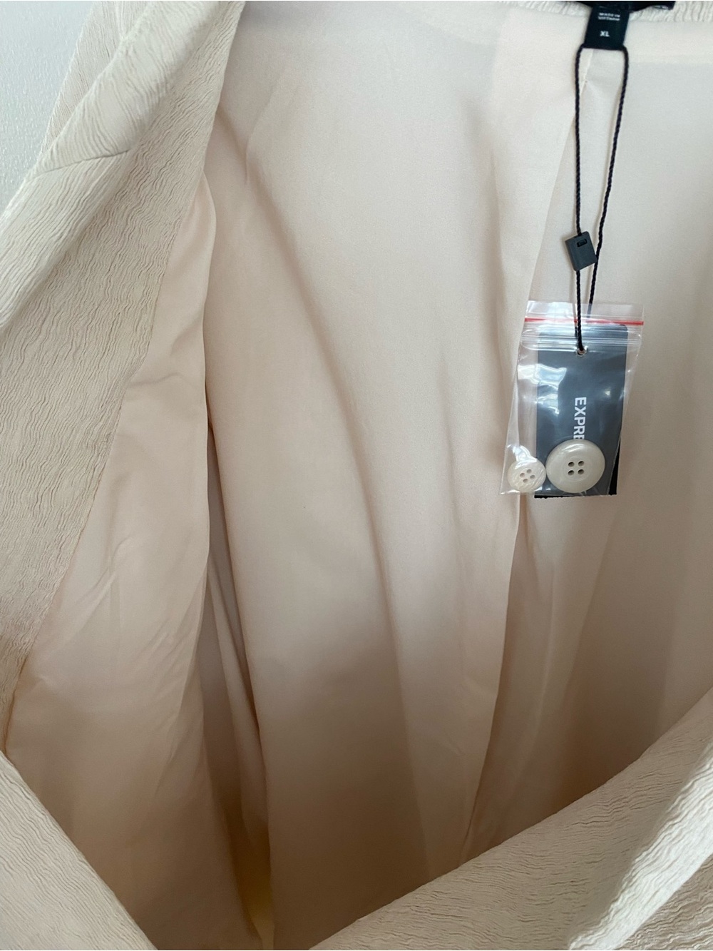 Express Cream Textured Single-Button Blazer - Picture 5 of 6